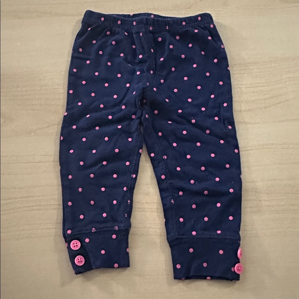 Carter's Navy Baby Pants with Pink Dots